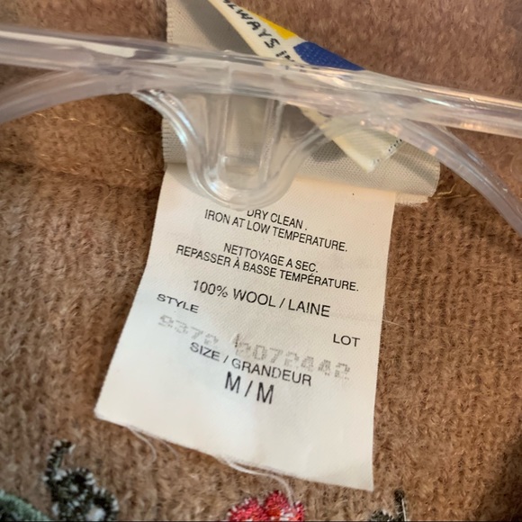 Vintage Wool Coat Twee Boucle Wool Embroidered Long Line Coat - Picture 12 of 15